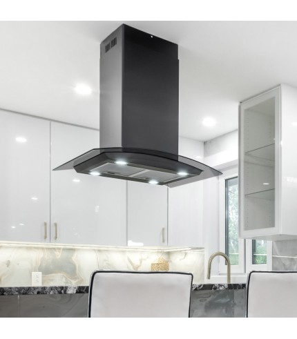 Curved Glass - Island Cooker Hood - Options