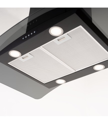 Curved Glass - Island Cooker Hood - Options
