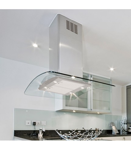 Curved Glass - Island Cooker Hood - Options