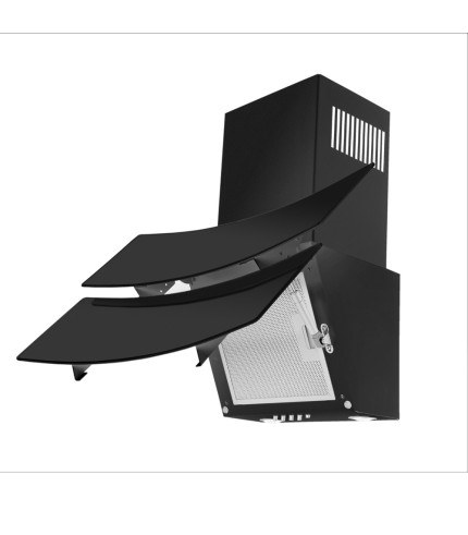 Hubble - Trade-Line Angled Black Glass Wall Hood