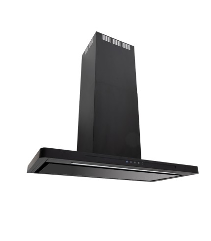 Linea - Designer Black Glass Door Wall Hood - Options