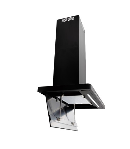 Linea - Designer Black Glass Door Wall Hood - Options