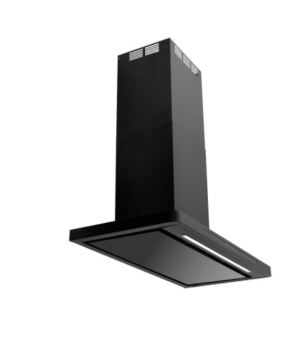 Linea - Designer Black Glass Door Wall Hood - Options