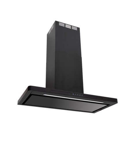 Linea - Designer Black Glass Door Wall Hood - Options