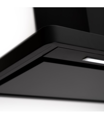 Linea - Designer Black Glass Door Wall Hood - Options