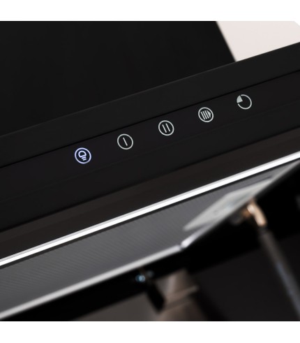 Linea - Designer Black Glass Door Wall Hood - Options