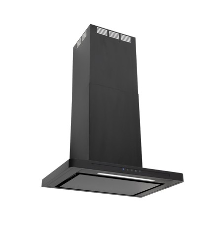 Linea - Designer Black Glass Door Wall Hood - Options