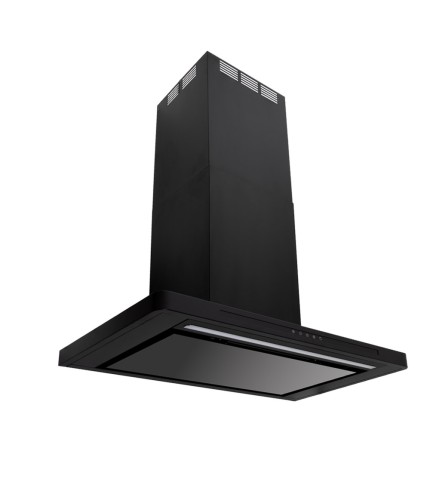 Linea - Designer Black Glass Door Wall Hood - Options