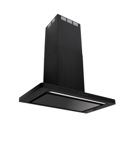 Linea - Designer Black Glass Door Wall Hood - Options