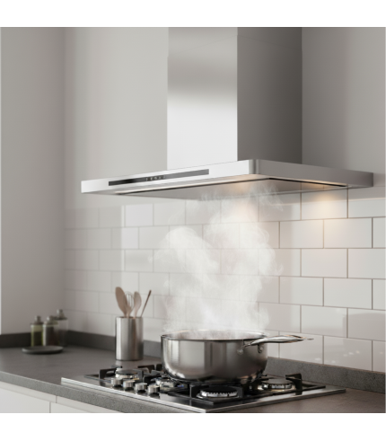 Linea - Designer Black Glass Door Wall Hood - Options