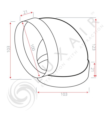 100mm 90° Round To Round Ducting Tube Elbow Connector