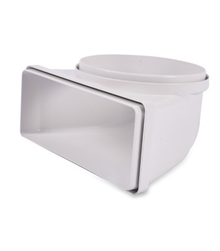 100mm Round to Flat 150mm x 70mm Vertical 90° Elbow