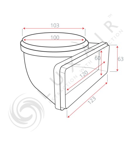 100mm Round to Flat 150mm x 70mm Vertical 90° Elbow