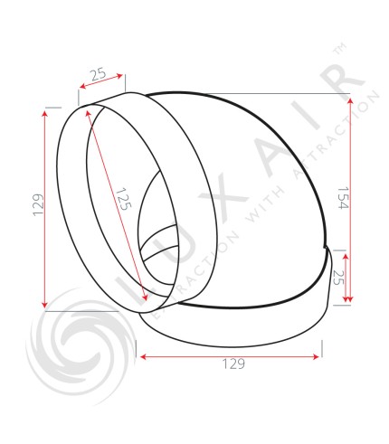 125mm (5") 90° Round Ducting Pipe Elbow