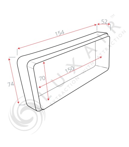 125mm (5") Rectangular Flat Pipe Connector