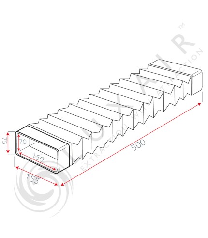 150mm x 70mm (5") Flat Ducting PVC Flexi Hose