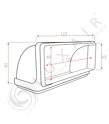 150mm x 70mm (5") 90° Vertical Ducting Bend Elbow