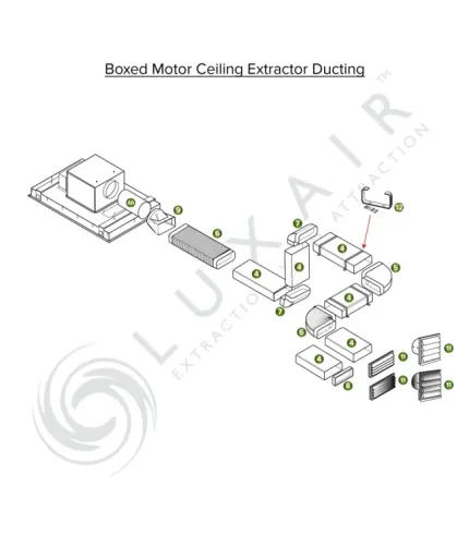 220mm x 90mm (6") Flat Ducting Pipe 200mm Length
