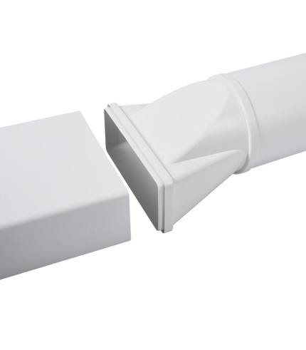 220mm x 90mm (6") Flat Ducting Pipe 200mm Length
