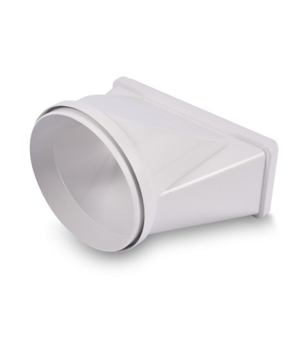 150mm (6")  Round To Flat 220mm x 90mm Horizontal Connector