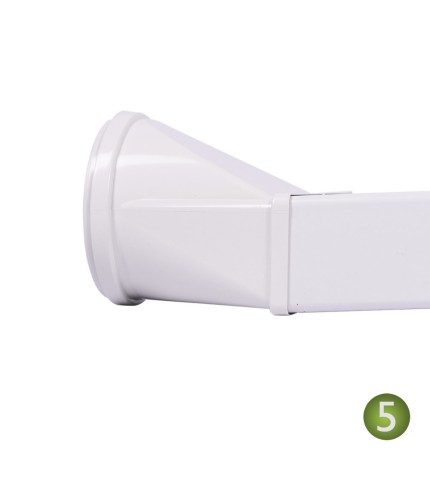 220mm x 90mm (6") Flat Ducting Pipe 200mm Length