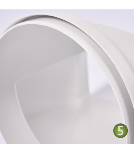 150mm (6")  Round To Flat 220mm x 90mm Horizontal Connector