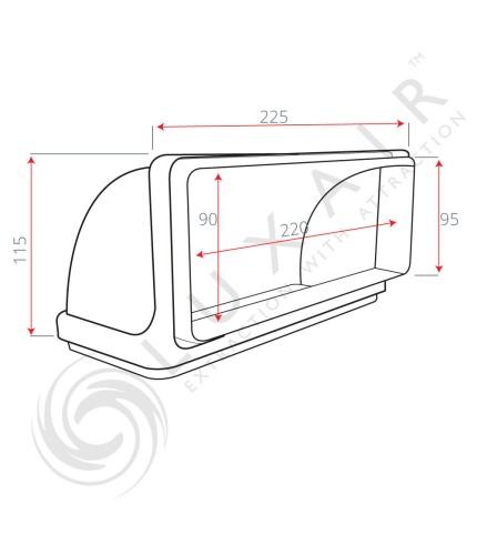220mm x 90mm (6") 90° Vertical Ducting Elbow