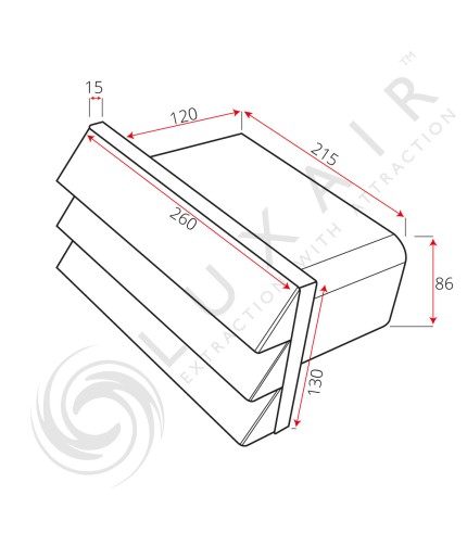 Stainless Steel Vented Outside Wall Grille 220mm x 90mm