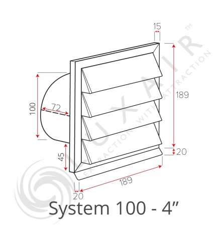 Louvred External Wall Vents - Various Colours