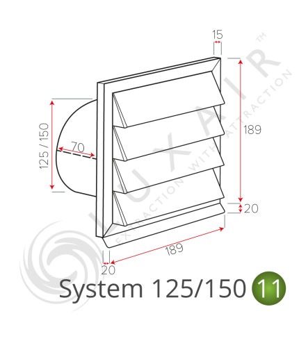 Louvred External Wall Vents - Various Colours