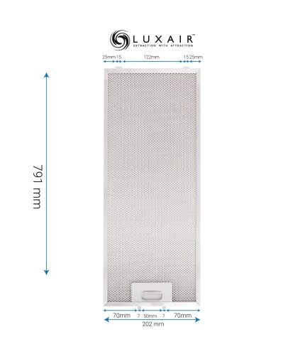 Metal Grease Filter 202mm x 791mm