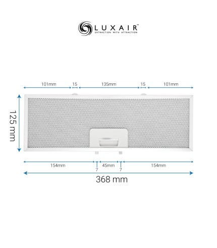 Metal Grease Filter 368mm x 125mm
