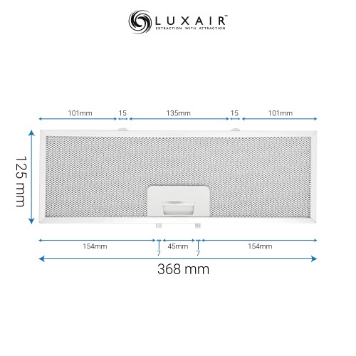 Metal Grease Filter 368mm x 125mm