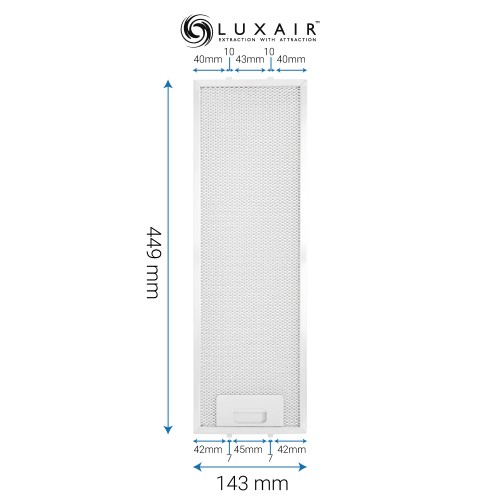Metal Grease Filter 449mm x 143mm