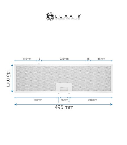 Metal Grease Filter 495mm x 145mm
