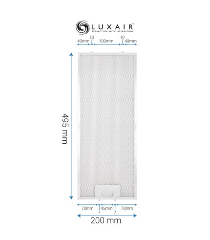 Metal Grease Filter 495mm x 200mm